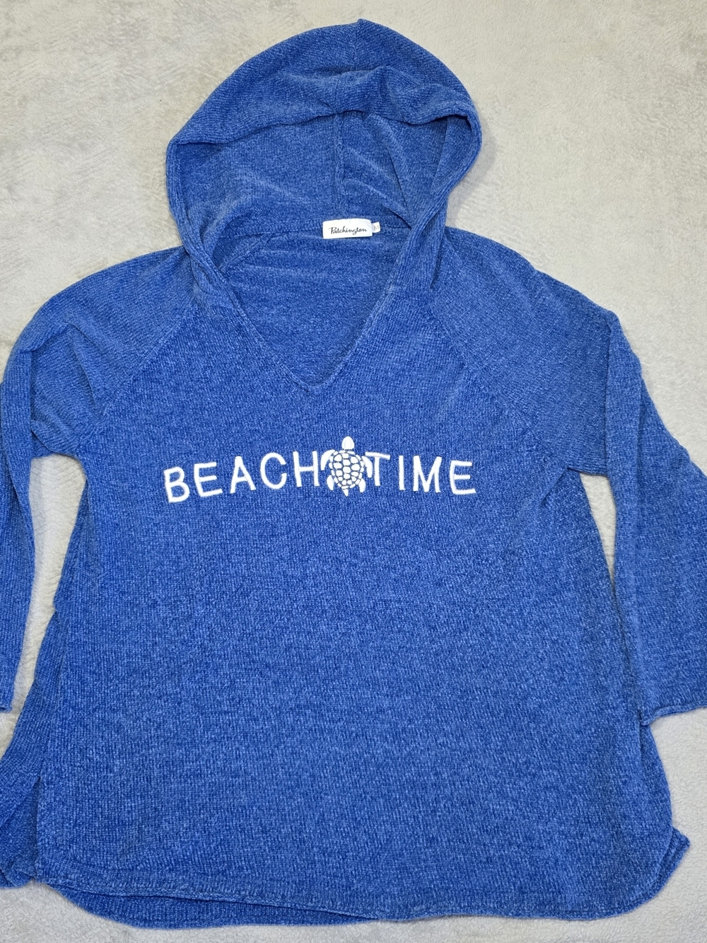 Patchington Beach Time Turtle Hooded Sweater Womens M
